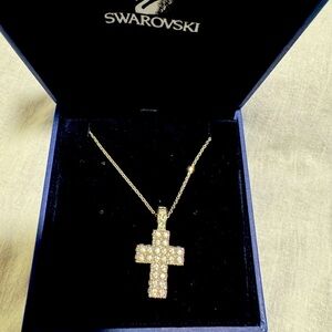 Like new Swarovski “18” inch cross necklace